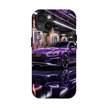 Purple Audi RS5 Inside Industrial Brewery