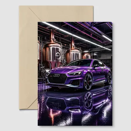 Purple Audi RS5 Inside Industrial Brewery