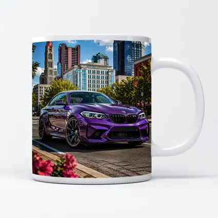 Purple BMW M2 City Street Urban Background