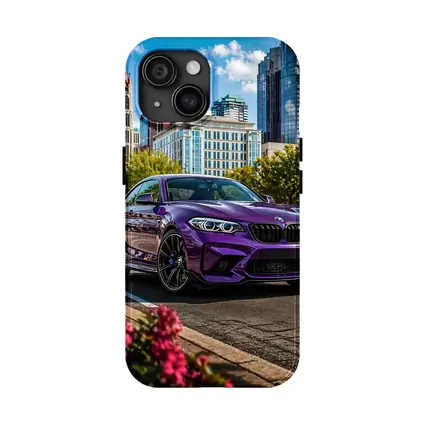Purple BMW M2 City Street Urban Background