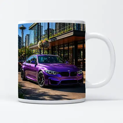 Purple BMW M3 Parked in Seattle City