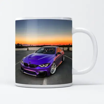 Purple BMW M4 at Sunset Sky