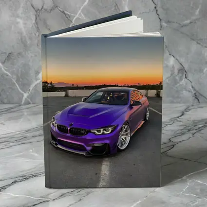 Purple BMW M4 at Sunset Sky