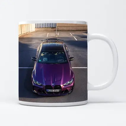 Purple BMW M4 Competition Overhead Parking Lot
