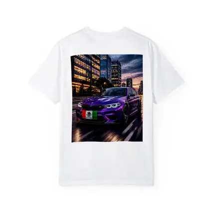 Purple BMW M5 Mexican Flag City Night
