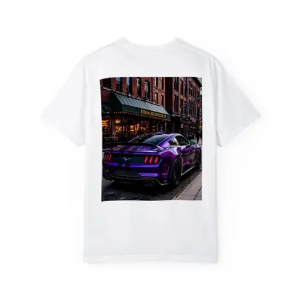 Purple Ford Mustang Street Urban City Scene