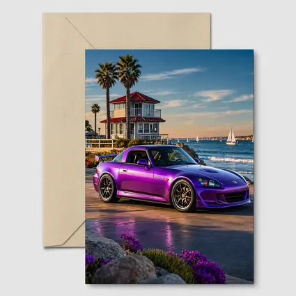 Purple Honda S2000 Coastal California Beach Setting