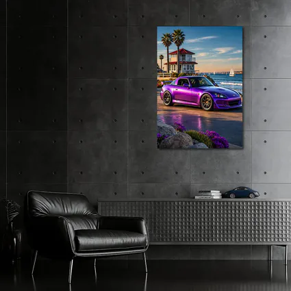 Purple Honda S2000 Coastal California Beach Setting