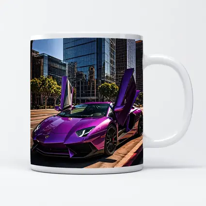 Purple Lamborghini Aventador Los Angeles City Street