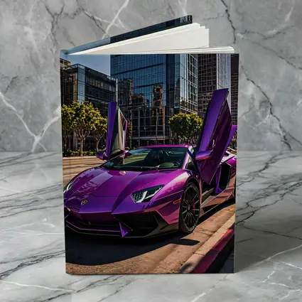 Purple Lamborghini Aventador Los Angeles City Street