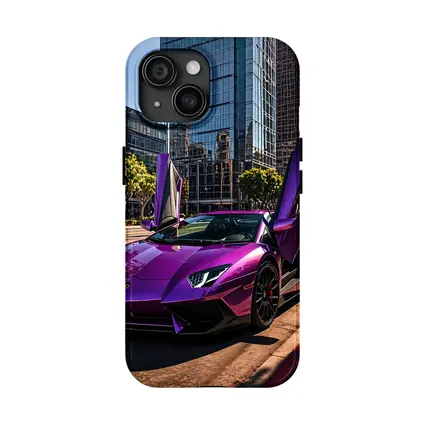 Purple Lamborghini Aventador Los Angeles City Street