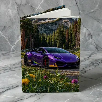 Purple Lamborghini Huracan Mountain Forest Setting