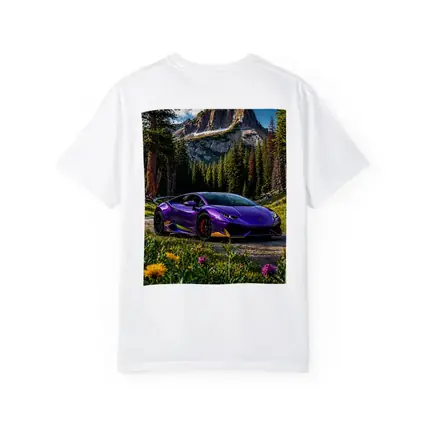 Purple Lamborghini Huracan Mountain Forest Setting