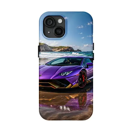 Purple Lamborghini Huracan Evo On Beach