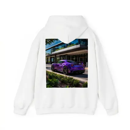 Purple Lotus Emira Parked Outside Glass Building