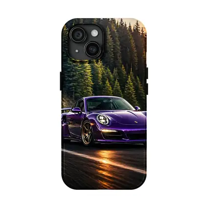 Purple Porsche 911 Racing Mountain Forest Road