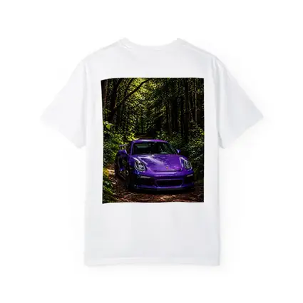Purple Porsche Cayman Parked In Forest