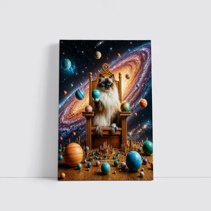 Ragdoll Cat on Throne Galaxy Space