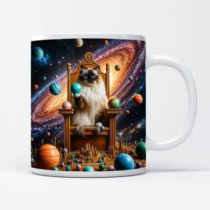 Ragdoll Cat on Throne Galaxy Space