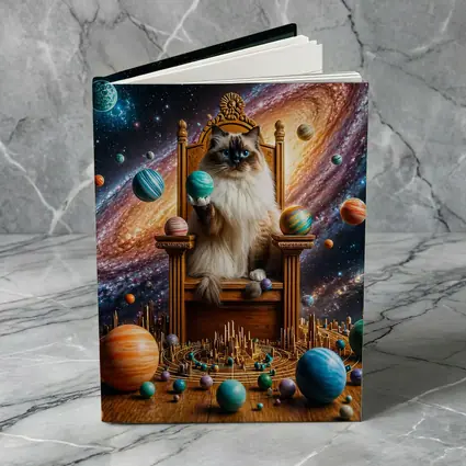 Ragdoll Cat on Throne Galaxy Space