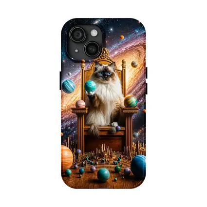 Ragdoll Cat on Throne Galaxy Space