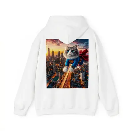 Ragdoll Cat Superman Suit Flying City