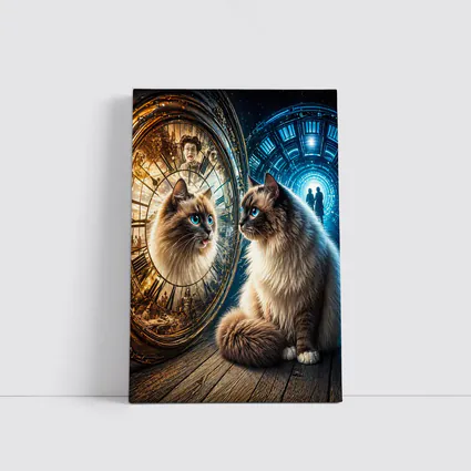 Ragdoll Cat Mystical Clock Portal Fantasy