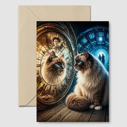 Ragdoll Cat Mystical Clock Portal Fantasy