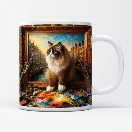 Ragdoll Cat Artist Studio Painting Background