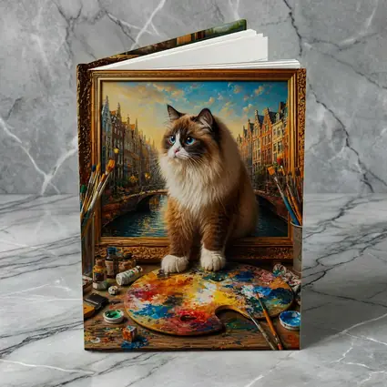 Ragdoll Cat Artist Studio Painting Background