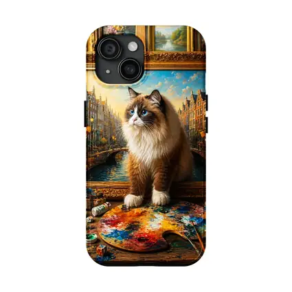 Ragdoll Cat Artist Studio Painting Background