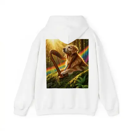 Golden Retriever Playing Harp Sunny Forest