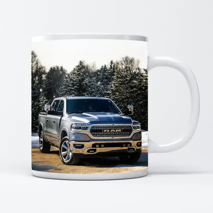 Ram Truck Silver Winter Snow Forest
