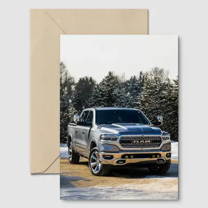 Ram Truck Silver Winter Snow Forest