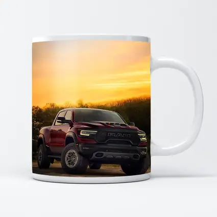 Ram Truck Parked Against Golden Sunset Sky