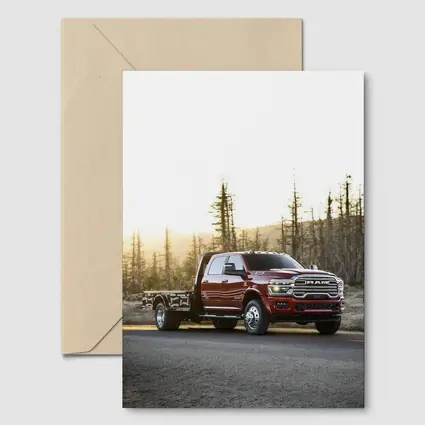 Ram Truck Red on Forest Desert Road