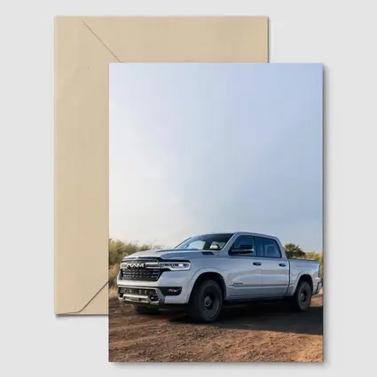 Ram Truck Silver Pickup Dusty Desert Road