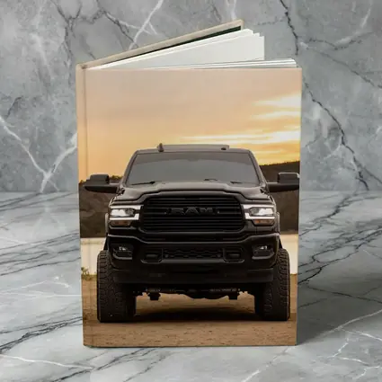 Ram Truck Black Front Sunset Lake