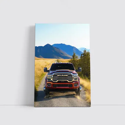 Ram Truck Gravel Road Mountain Background