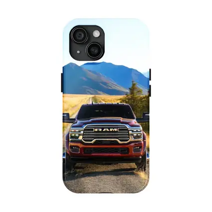 Ram Truck Gravel Road Mountain Background