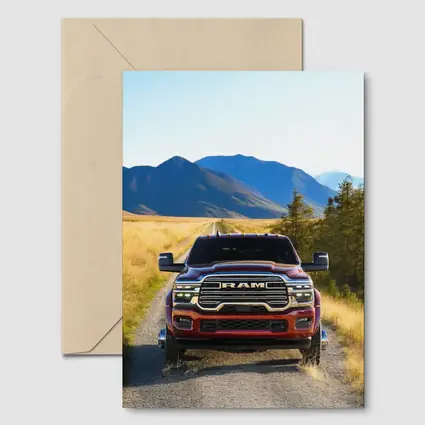 Ram Truck Gravel Road Mountain Background