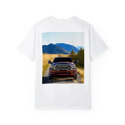Ram Truck Gravel Road Mountain Background