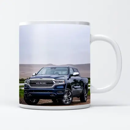 Ram Truck Navy Blue Dirt Road Desert