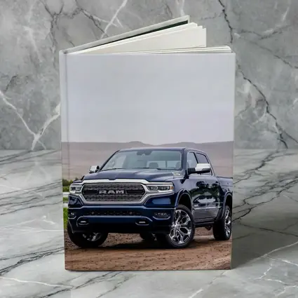 Ram Truck Navy Blue Dirt Road Desert