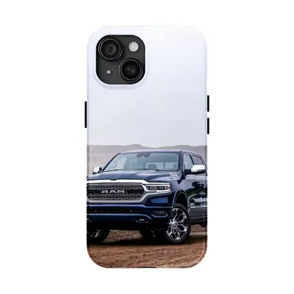 Ram Truck Navy Blue Dirt Road Desert