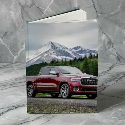 Ram Truck Deep Red Mountain Landscape