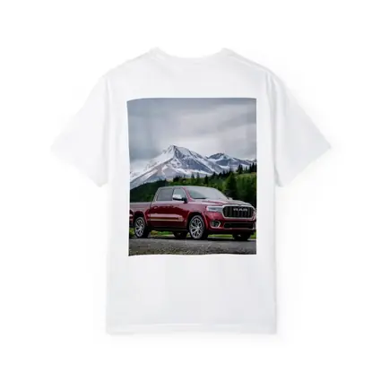 Ram Truck Deep Red Mountain Landscape