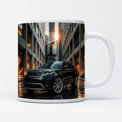 Range Rover Evoque Black Urban City Setting