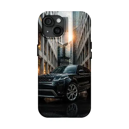 Range Rover Evoque Black Urban City Setting