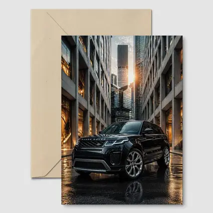 Range Rover Evoque Black Urban City Setting